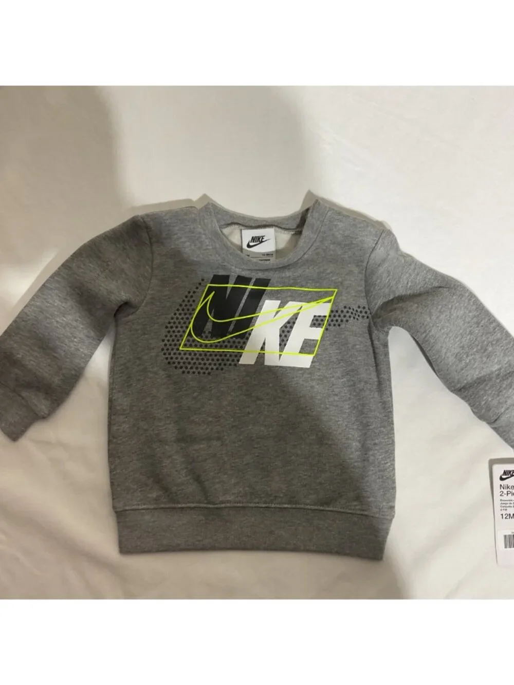 Nike Baby Boys 2-Piece Set Sweatshirt & Jogger Pants Gray/Black Size 12M